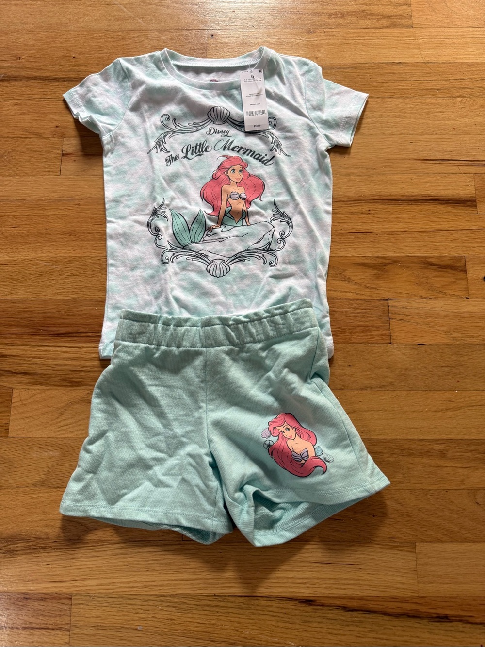 Disney Girls Mint The Little Mermaid Short Set